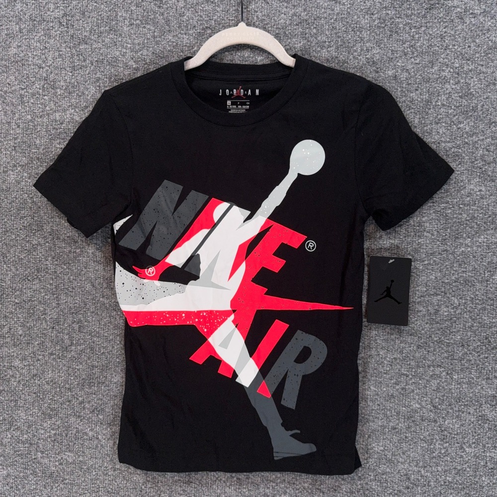 Jordan Tshirt Boys Small 8 Black Jumpman Nike Air Graphic Short Sleeve NEW